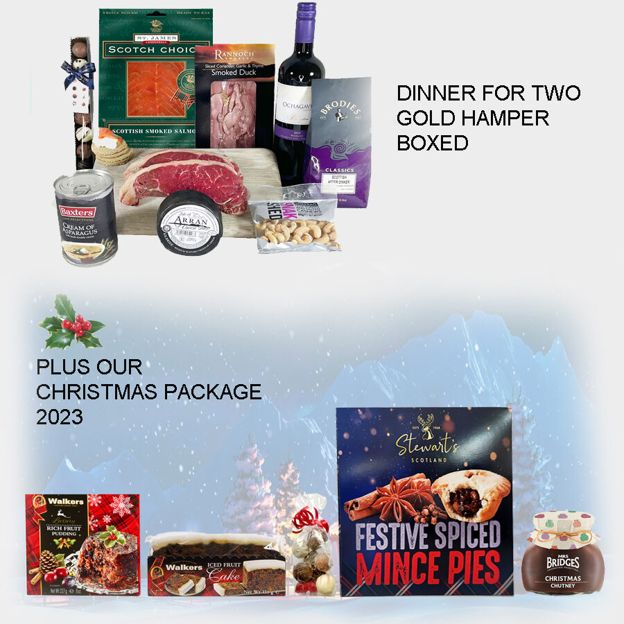 Dinner for Two Gold Xmas Hamper Boxed