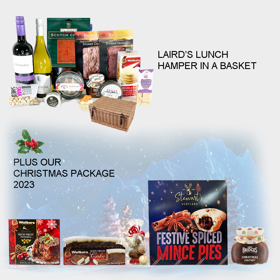 The Laird's Lunch Xmas Hamper in a Basket