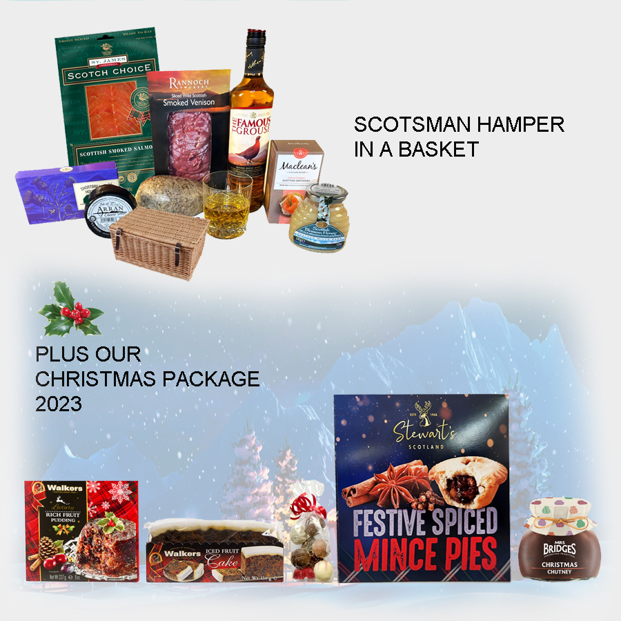 Scotsman Xmas Hamper in a Basket