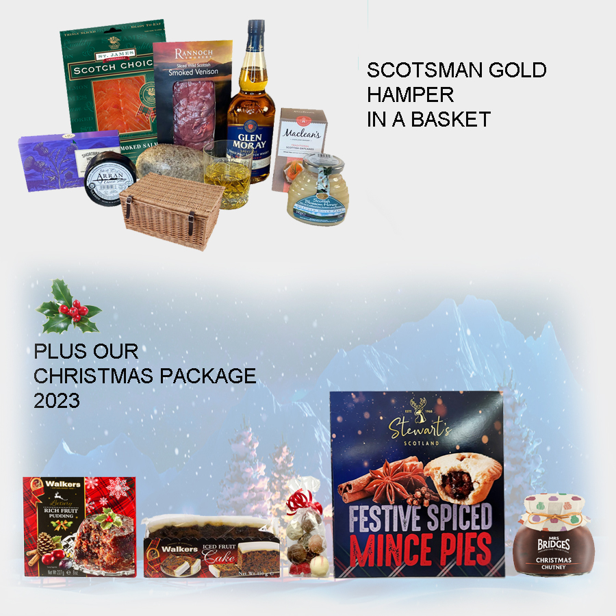 Scotsman Gold Xmas Hamper in a Basket