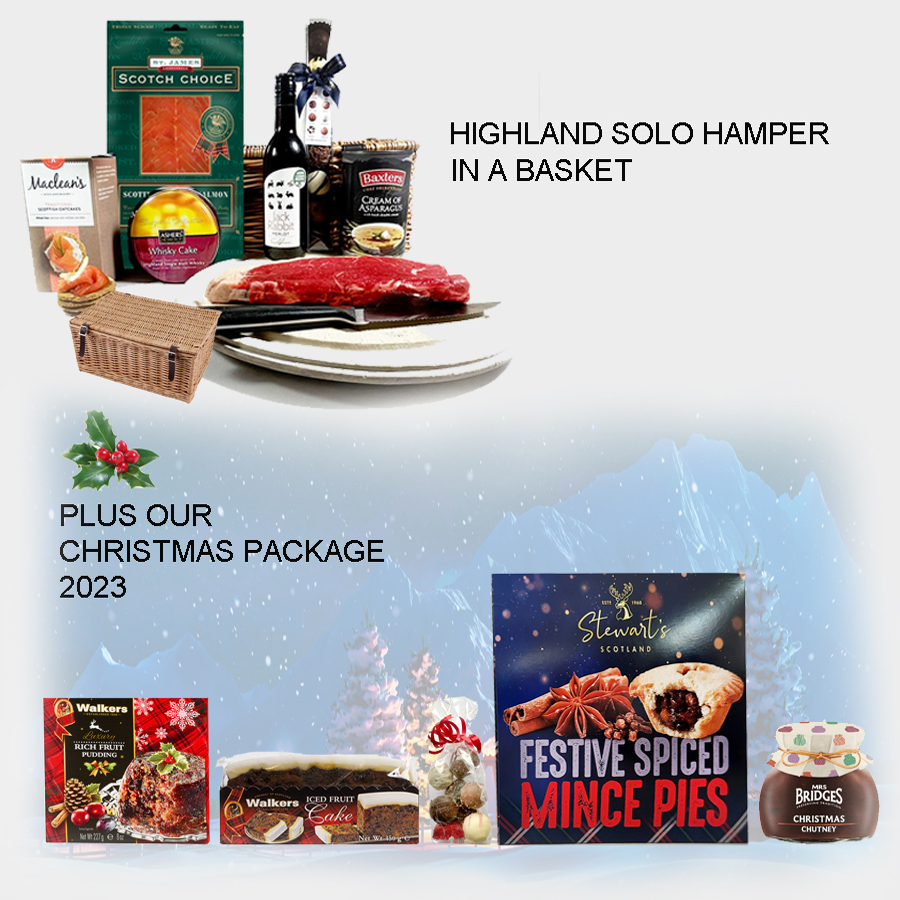 Highland Solo Xmas Hamper in a Basket