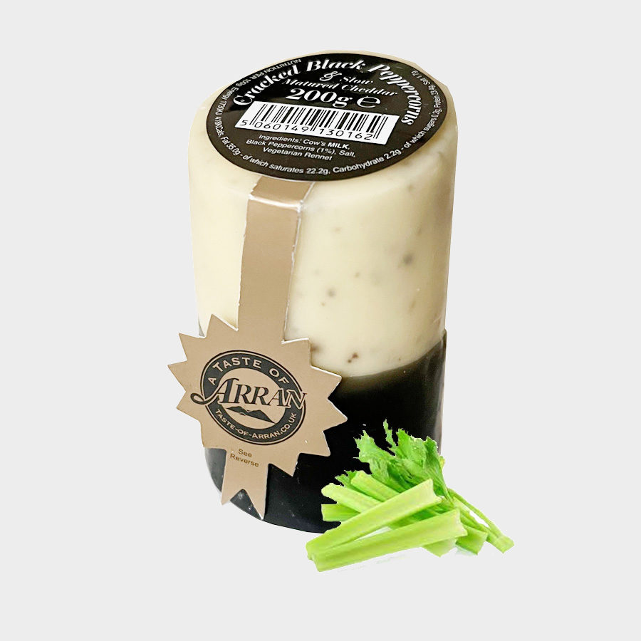 Arran Candle Cheddar with Cracked Black Peppercorns 200g