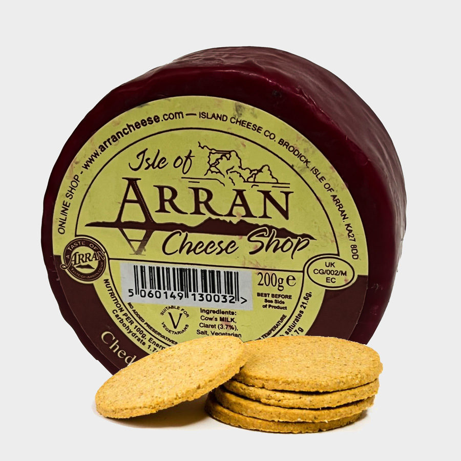 Taste of Arran Cheddar Cheese with Claret 200g