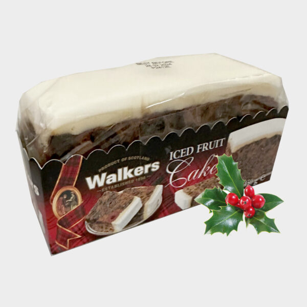 Christmas, Iced Fruit Cake from Walkers 450g Scottish Food